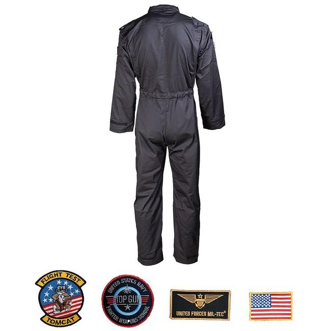 Mil-Tec Flight overall Kinder- kombineza s nasivkami, schwarz
