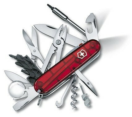 Victorinox CyberTool Lite multifunkčný nôž 91mm s LED, transparentná červená, 36 funkcií