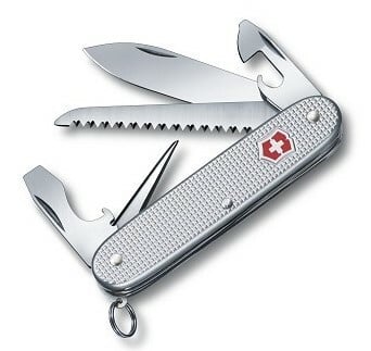 Victorinox Farmer Alox multifunkčný nôž 93 mm, vrúbkovaná rukoväť, strieborná, 9 funkcií