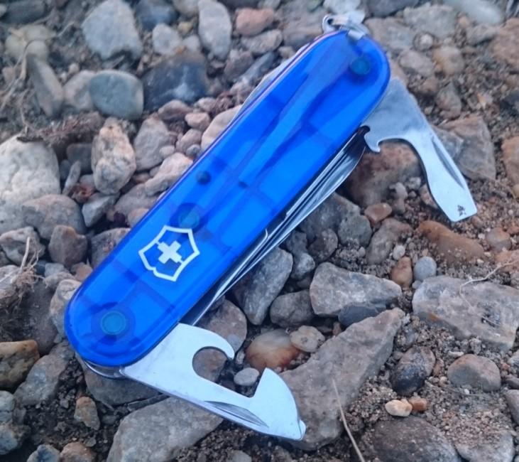 Victorinox Huntsman taschenmesser transparent 91mm blau