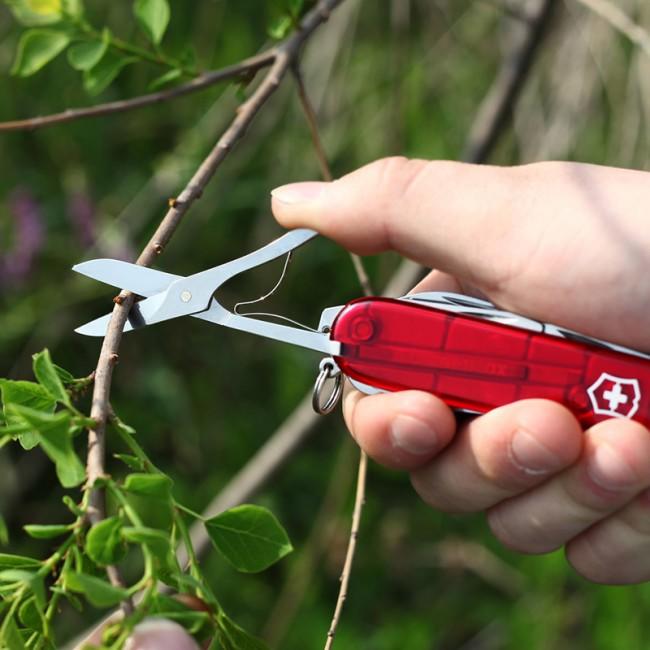 Victorinox vreckový nôž transparentný 91mm Huntsman červený