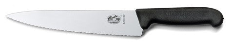 Victorinox kuchársky nôž fibrox, zubková čepeľ, čierny