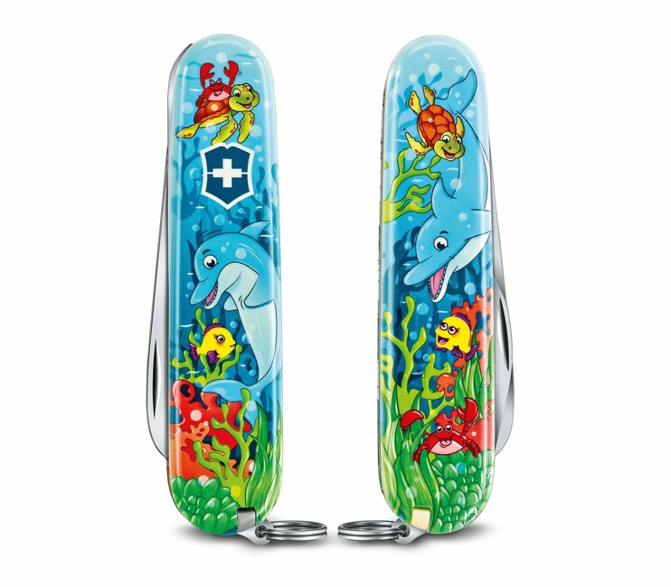 Victorinox My First Animal Edition multifunkčný nôž pre deti, motív delfína, 9 funkcií