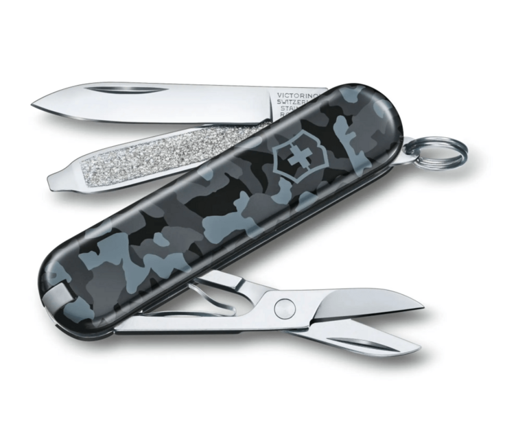 Victorinox Navy Blue Camo multifunkčný nôž 58mm, modrastá maskovacia, 7funkcií, blister