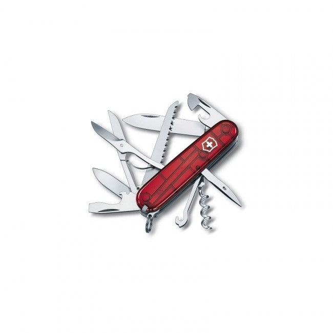 Victorinox vreckový nôž transparentný 91mm Huntsman červený