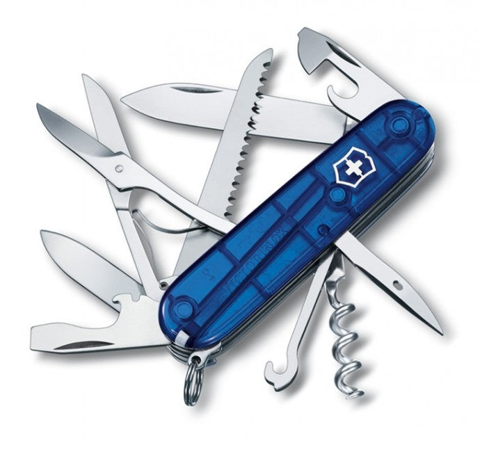 Victorinox Huntsman taschenmesser transparent 91mm blau