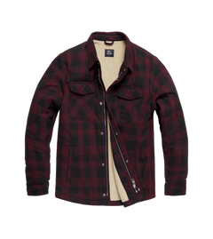 Vintage Industries Craft heavyweight Sherpa-Jacke, bordeaux kariert