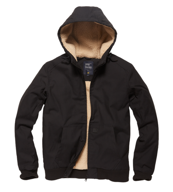 Vintage Industries Datton-Winterjacke, schwarz