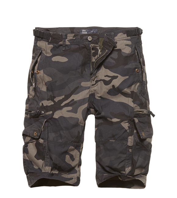 Vintage Industries Gandor kurze Hose, dunkles Tarnmuster