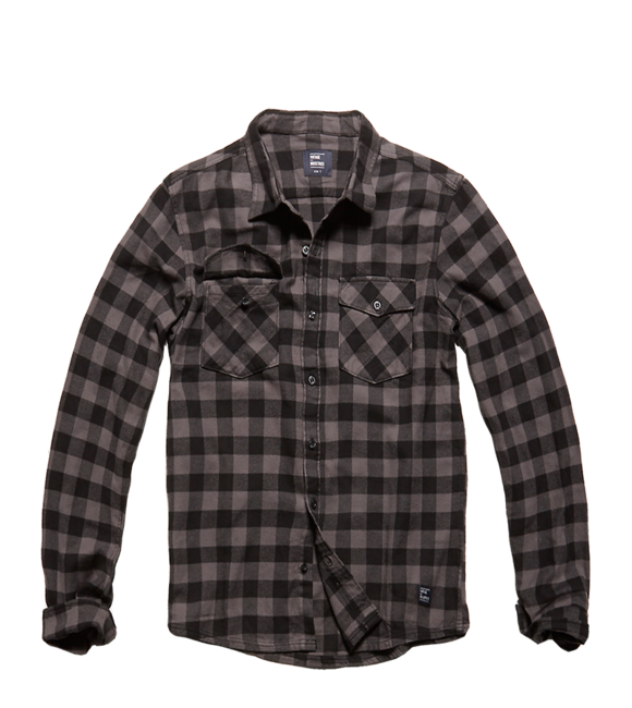 Vintage Industries Harley-Hemd grau kariert