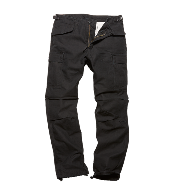 Vintage Industries M65 schwere Satinhose, schwarz