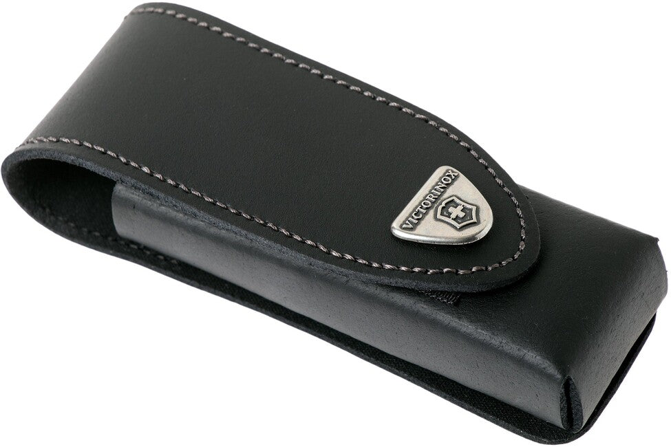 Victorinox puzdro kožené - dlhé čierne do 111mm