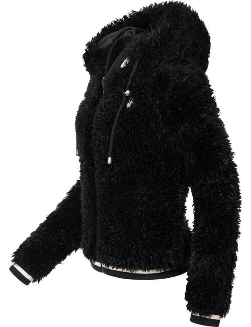 Marikoo Puderzuckerwolkchen damen-Winterjacke, schwarz