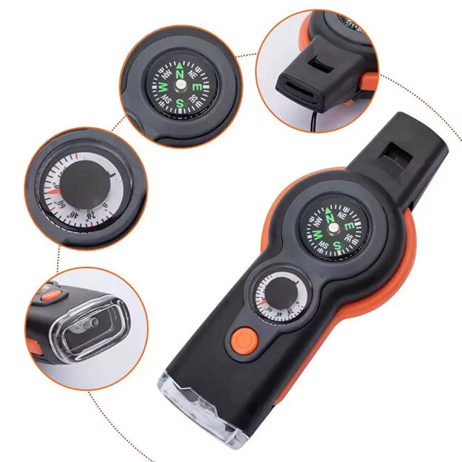 WARAGOD Sonic Πολυλειτουργικό Κόρνα Έκτακτης Ανάγκης 7 σε 1, Πορτοκαλί
