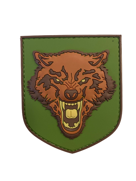 WARAGOD 3D Wolf PVC Applikation, farbig