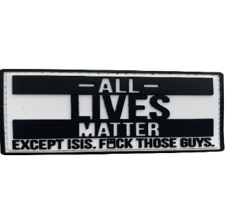 WARAGOD All lives matter PVC Applikation