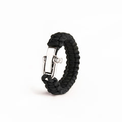 WARAGOD Bazin armband mit verstellbarer metallschließe, schwarz
