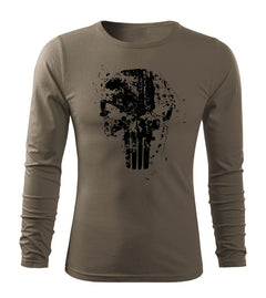 DRAGOWA Fit-T Frank The Punisher majica z dolgimi rokavi 160 g/m², oljčna