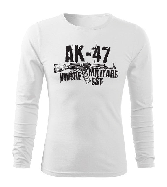 DRAGOWA Fit-T langärmliges T-shirt Seneca AK-47, weiß 160g/m2