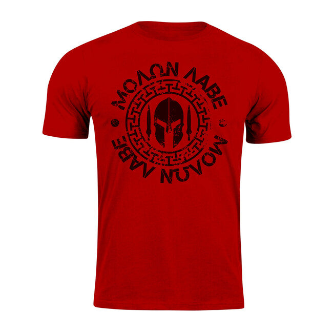 DRAGOWA Kurz-T-shirt Molon Labe, rot 160g/m2