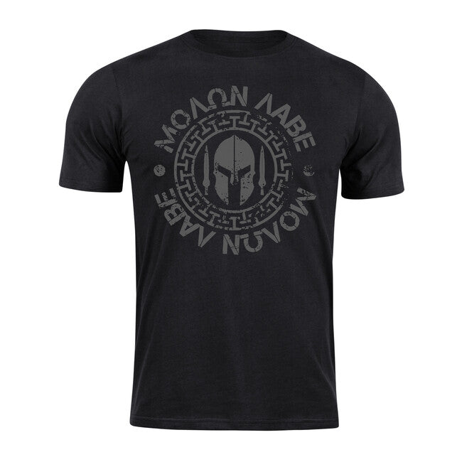 DRAGOWA Kurz-T-shirt Molon Labe, schwarz 160g/m2