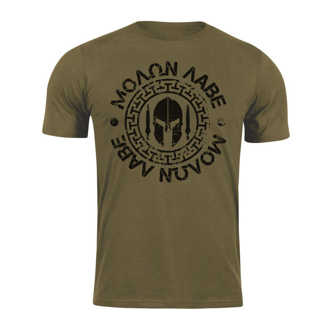 DRAGOWA Kurz-T-shirt Molon Labe, olivgrün 160g/m2