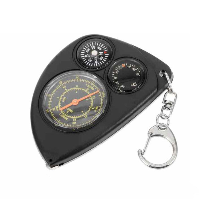 WARAGOD Guide Kurvenmesser mit Kompass und Thermometer für Schlüssel, schwarz