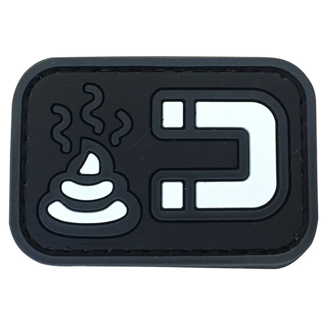 WARAGOD Shitmagnet Klettabzeichen 3D schwarz 5x3.3cm