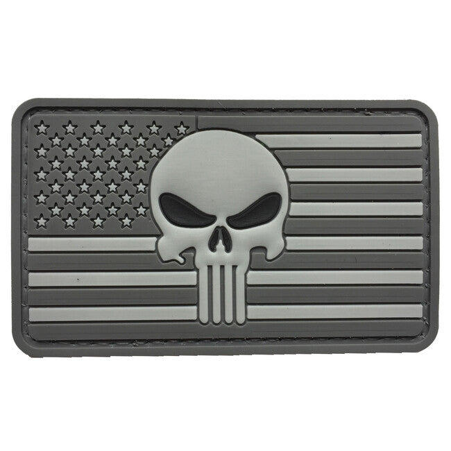 WARAGOD Punisher 3D klettabzeichen grey 8.5x5cm