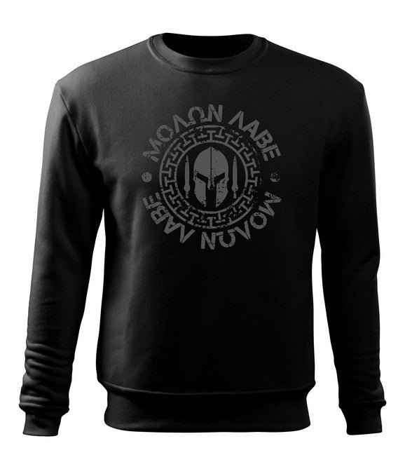DRAGOWA herren-Sweatshirt Molon Labe, schwarz 300g/m2