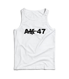 DRAGOWA Herren-Tanktop AK-47 160 g/m², weiß