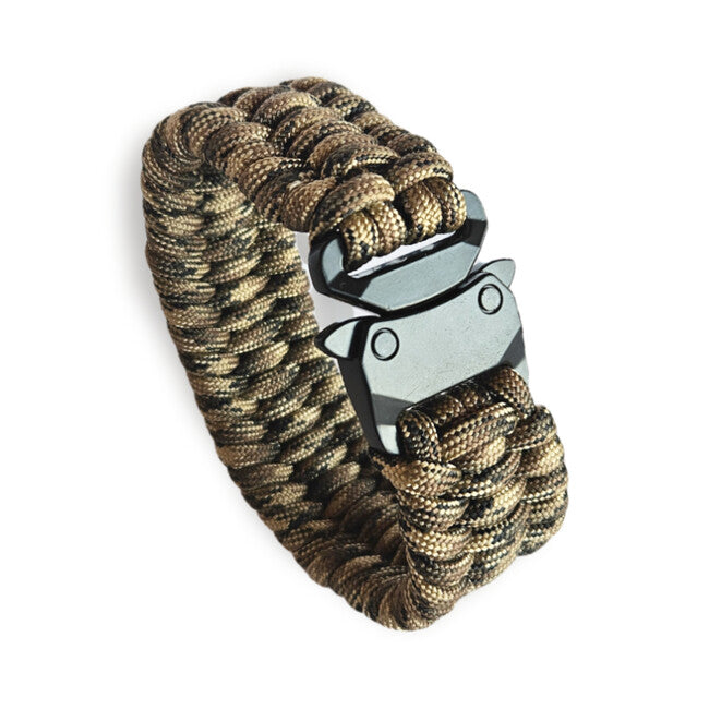 WARAGOD Avär Paracord-Armband mit metallclip camo coyote