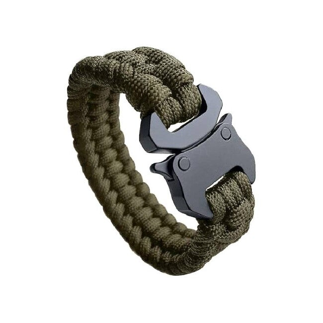 WARAGOD Avär Paracord-Armband mit Metallclip, grün
