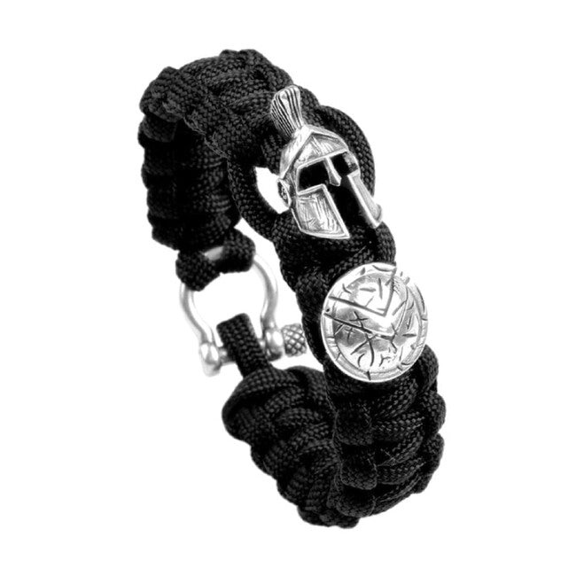 WARAGOD Spartan Armband mit Metallschließe Hanta, schwarz