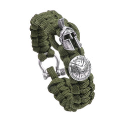 WARAGOD Spartan paracord zapestnica s kovinsko sponko Hanta, zelena