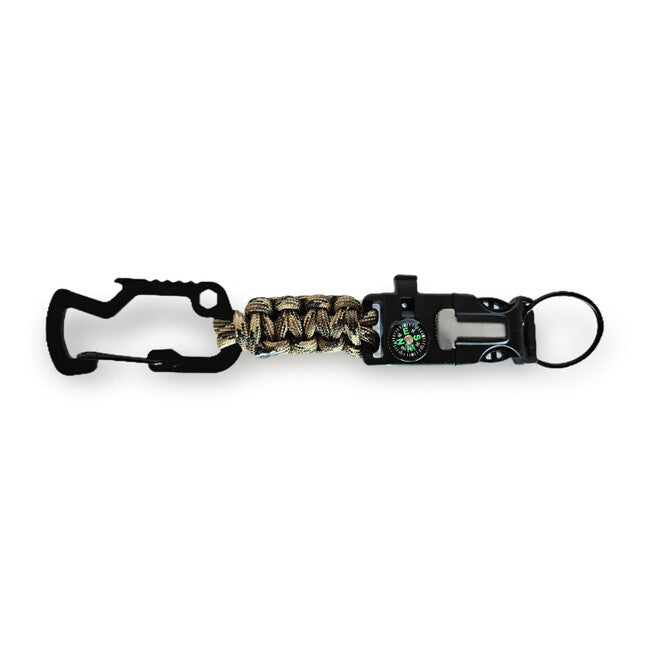 WARAGOD Laito Paracord Survival Multifunktions-Schlüsselanhänger 8 in 1 camo coyote