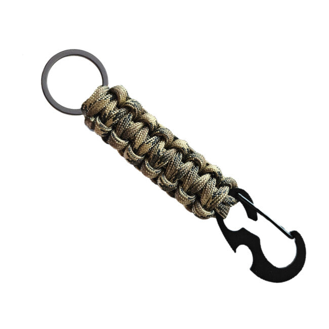 WARAGOD Sanya Paracord Survival Multifunktions-Schlüsselanhänger 4 in 1 camo coyote