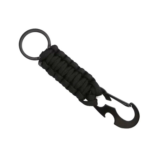 WARAGOD Sanya paracord survival multifunktions-schlüsselanhänger 4 in 1, schwarz