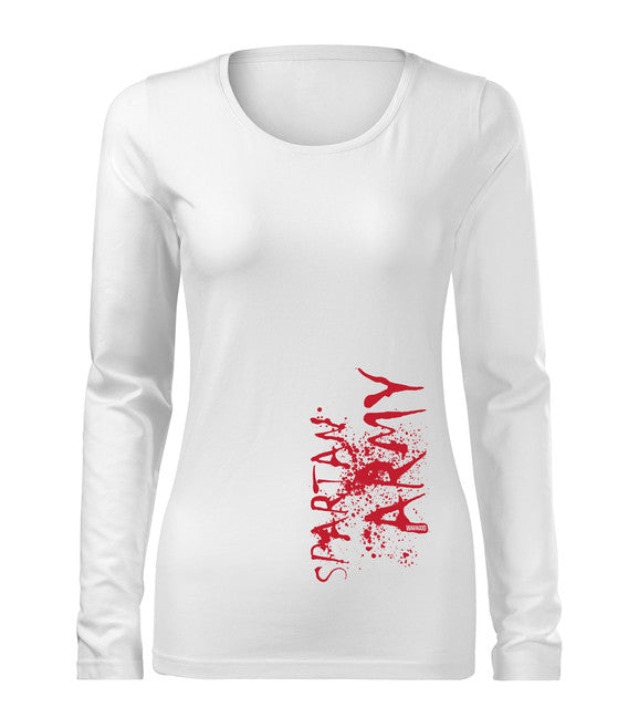 DRAGOWA Slim damen-Langarmshirt War, weiß 160g/m2