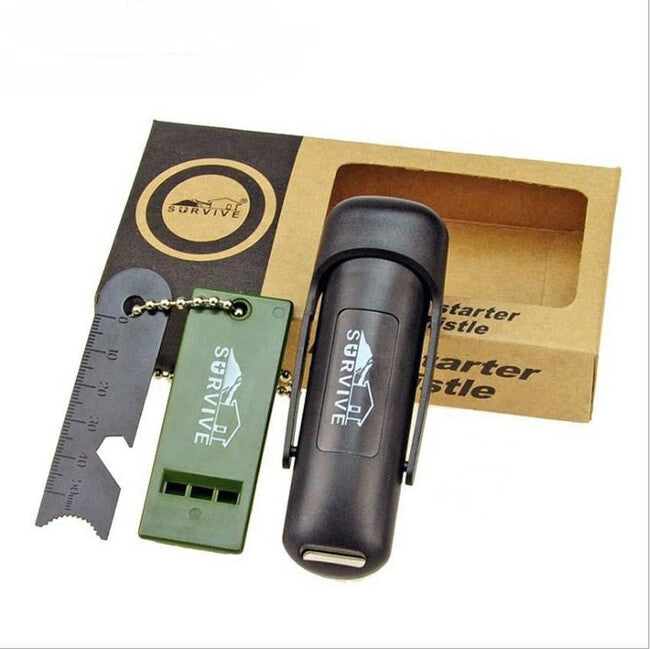 WARAGOD Teleskopisches Magnesium-Feuerstarter mit Pfeife Survive