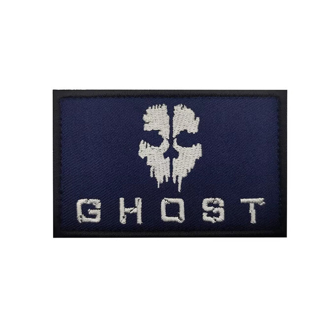 WARAGOD Bestickter Aufnäher Call of Duty Geistermaske, schwarz