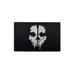 WARAGOD Gesticktes Patch Call of Duty Geistermaske, schwarz-weiß