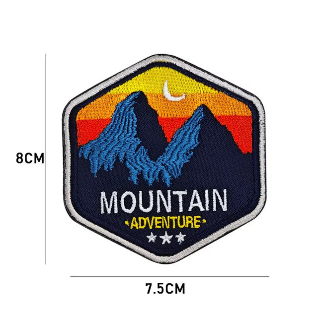 WARAGOD Gestickter Aufnäher Mountain Camping 01