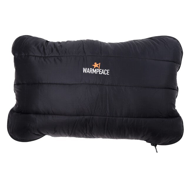 Warmpeace Zip Kissen mit Federn, schwarz
