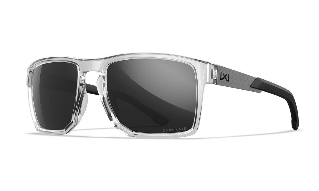 WILEY X Apex Sonnenbrille, Captivate Grey/ Gloss Crystal Clear