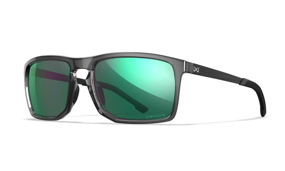 WILEY X Axe Captivate Polarized Green Mirror/ Gloss Crystal Grey