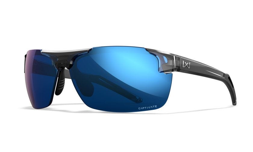 WILEY X Prime Captivate Sonnenbrille Polarized blau verspiegelt, gloss crystal grey