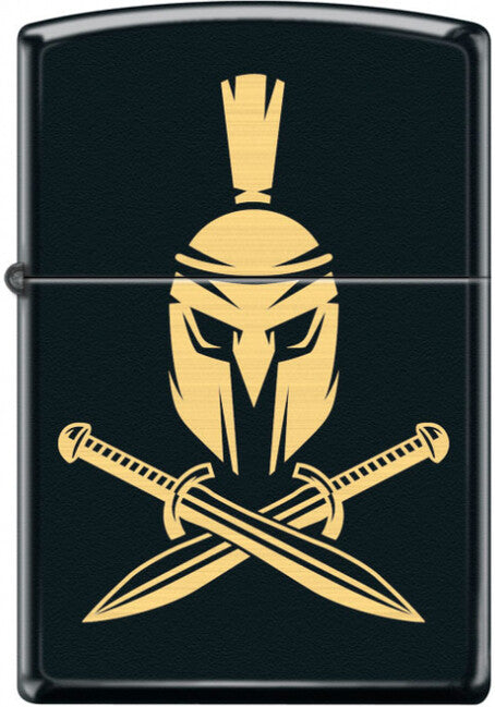 Zippo Helmet with Crossed Swords benzinf euerzeug, schwarz