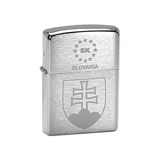 Zippo Benzinfeuerzeug mit Motiv der Slowakischen Republik, verchromt