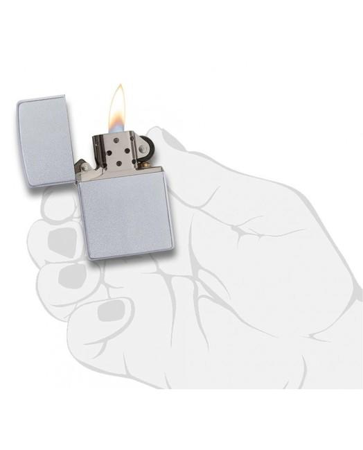 Zippo Satin Chrome Benzine Lighter